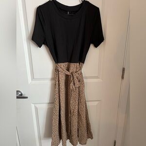 NWT black and animal print dress